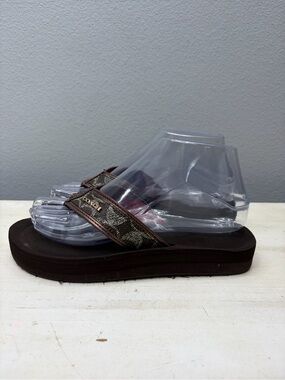 Coach Brown Monogram Judy Thong Sandals Size 6